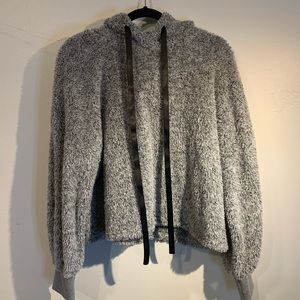 SHEIN Fluffy Grey Sweatshirt Cropped